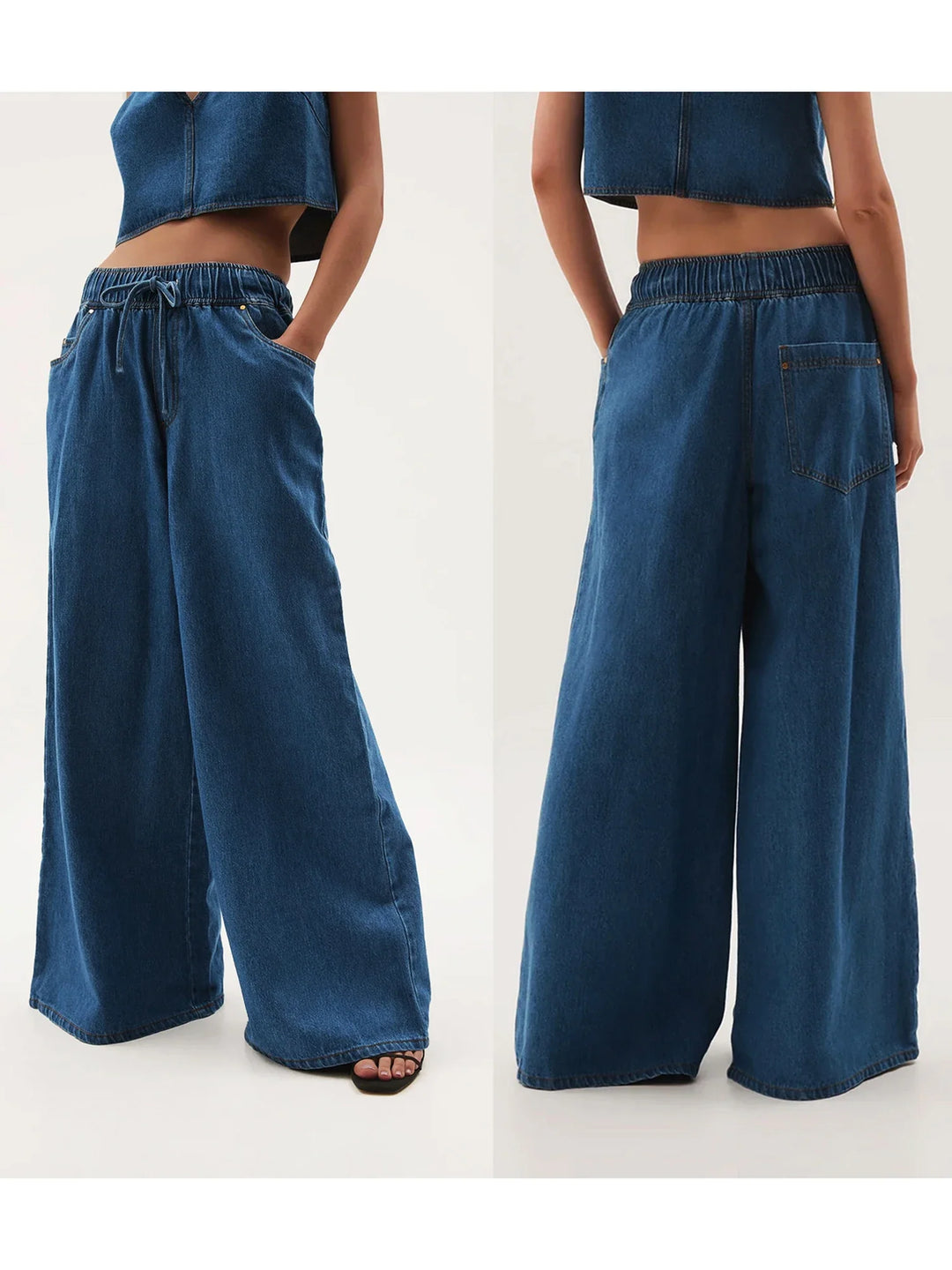 Monaco Drawstring Wide-Leg Jean