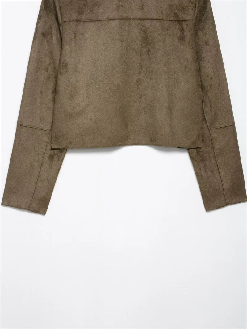 Avery Suede Cropped Jacket