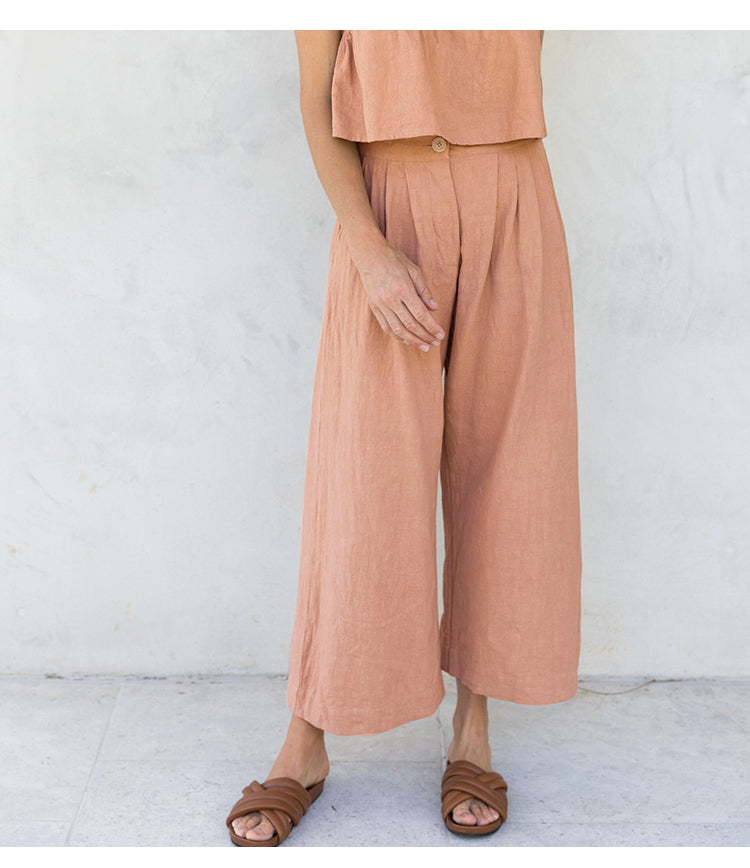 The Pleated Culotte Linen Pant