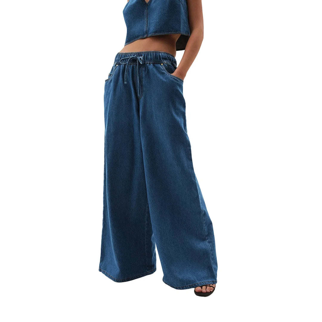 Monaco Drawstring Wide-Leg Jean