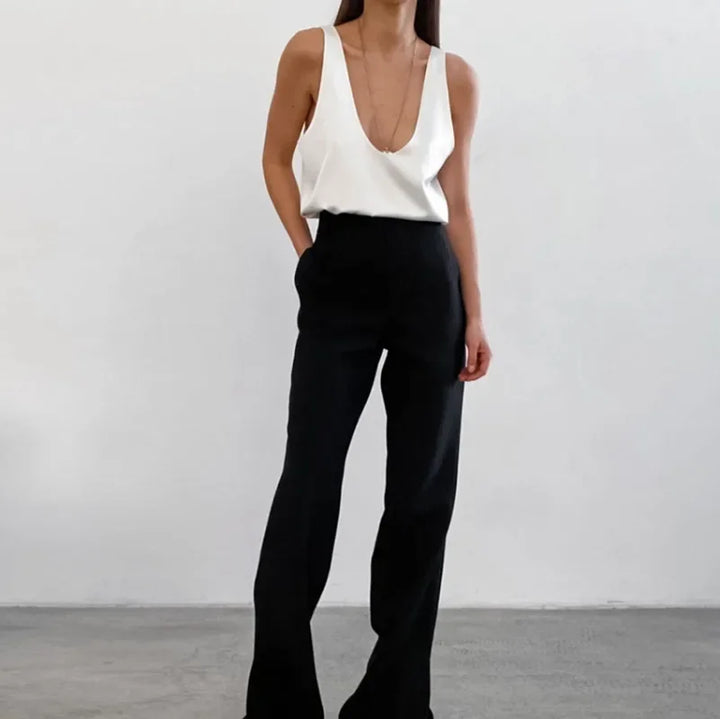 Lissia Deep Drape Satin Tank