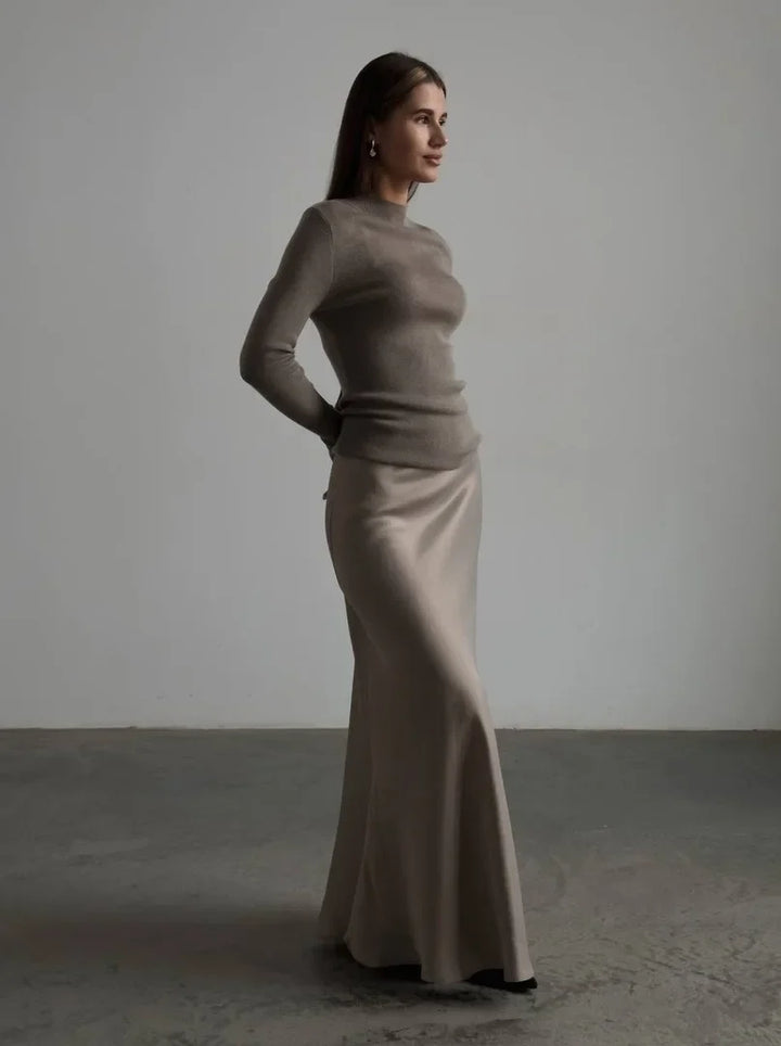 Seraphine Satin Fishtail Maxi Skirt