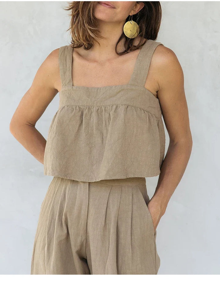 The Pleated Culotte Linen Pant