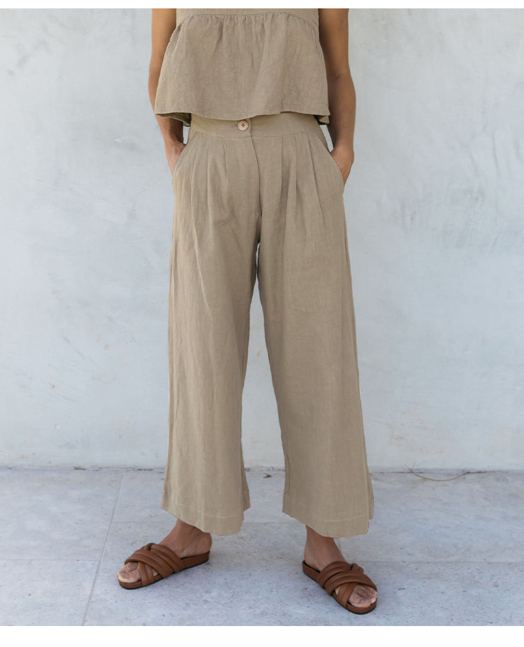 The Pleated Culotte Linen Pant