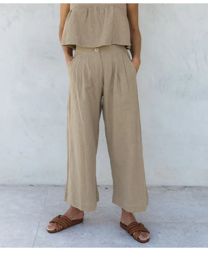 The Pleated Culotte Linen Pant
