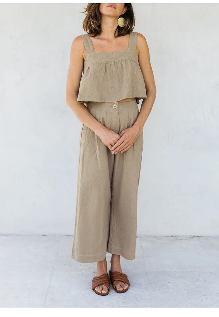 The Pleated Culotte Linen Pant