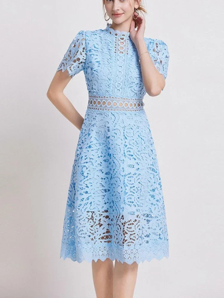 Marlene | Vintage Lace Cutwork Midi Dress