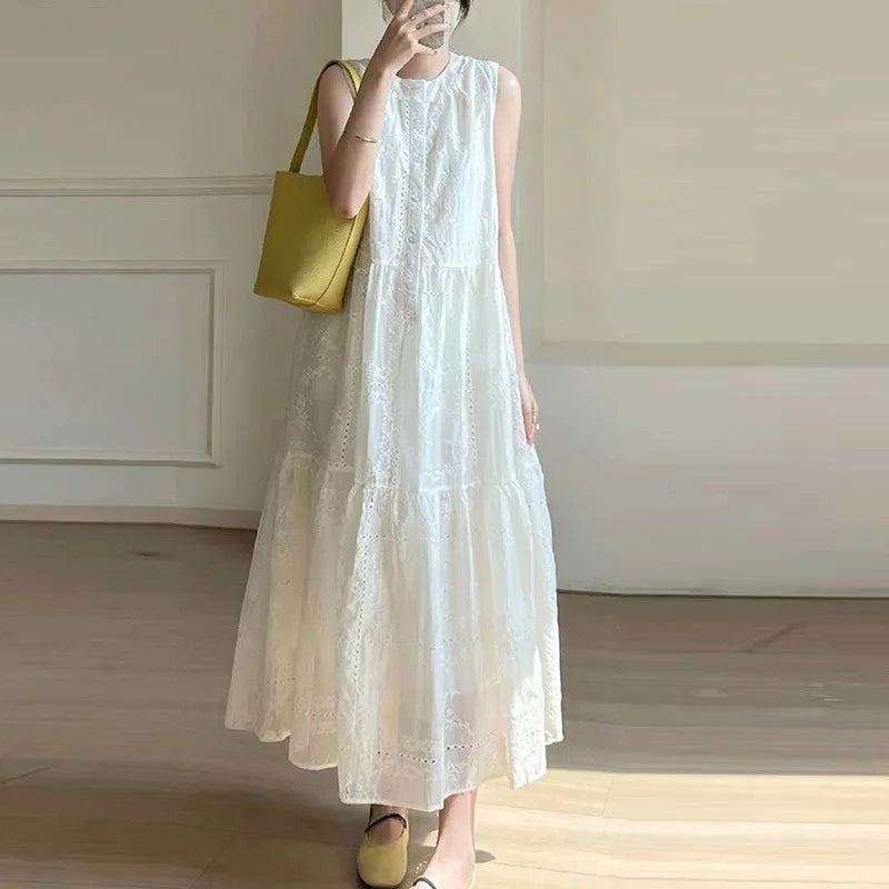 Roslyn | Hollow Knit Sleeveless Dress