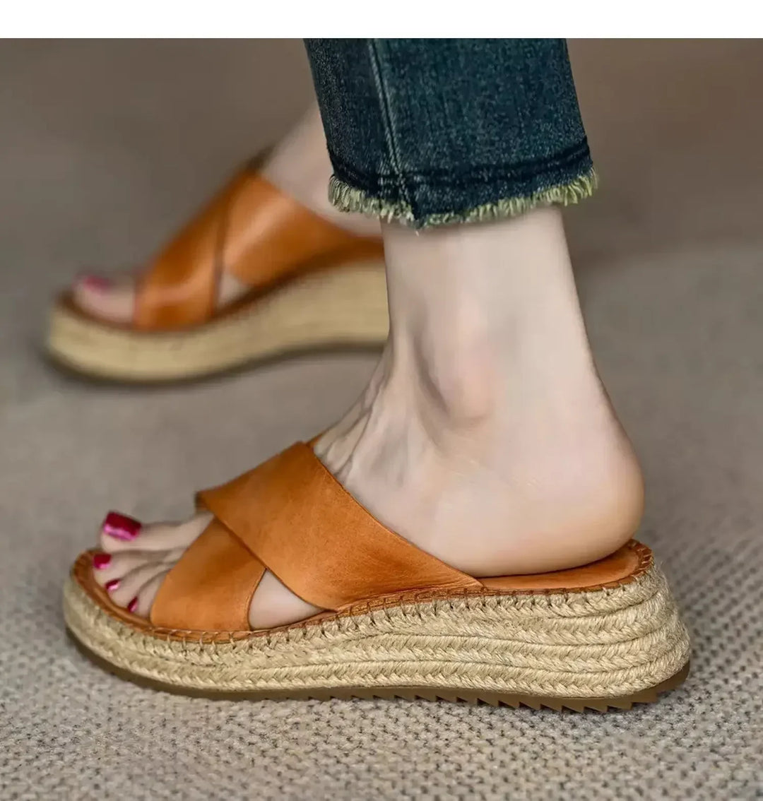 Sorella Woven Leather Platform Sandals