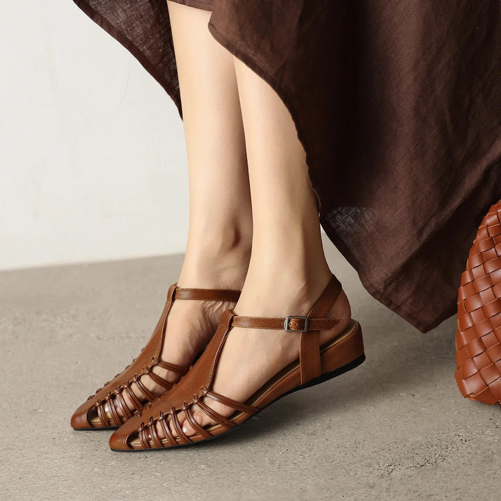 Portofino Italian Leather Pointed Slingback Sandal