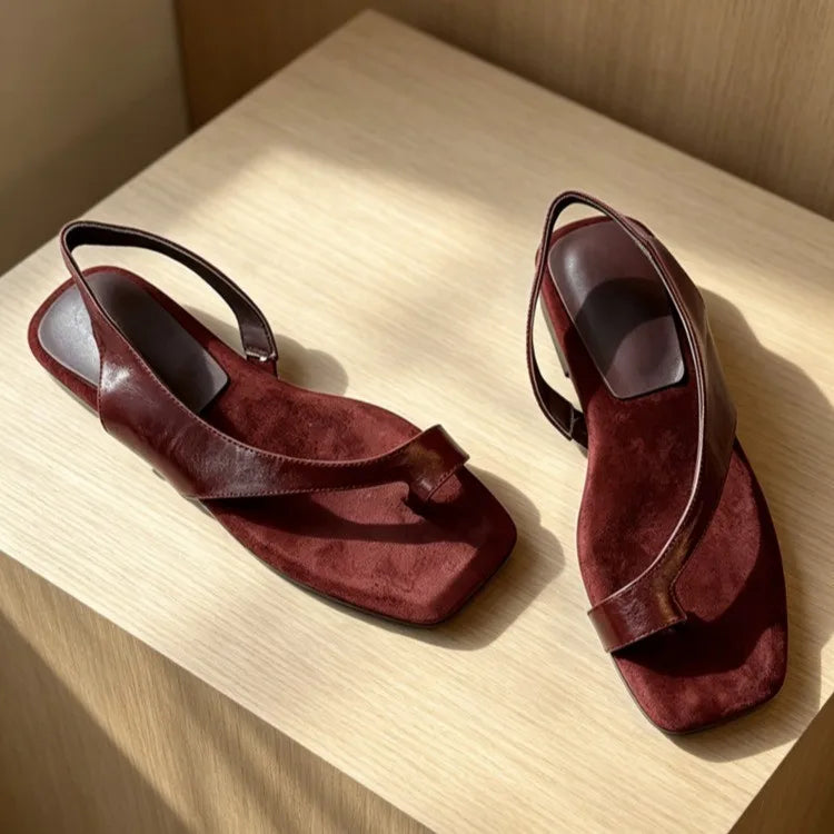 Comporta Genuine Leather Flat Sandal