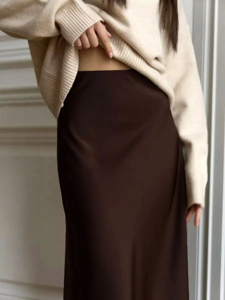 Seraphine Satin Fishtail Maxi Skirt
