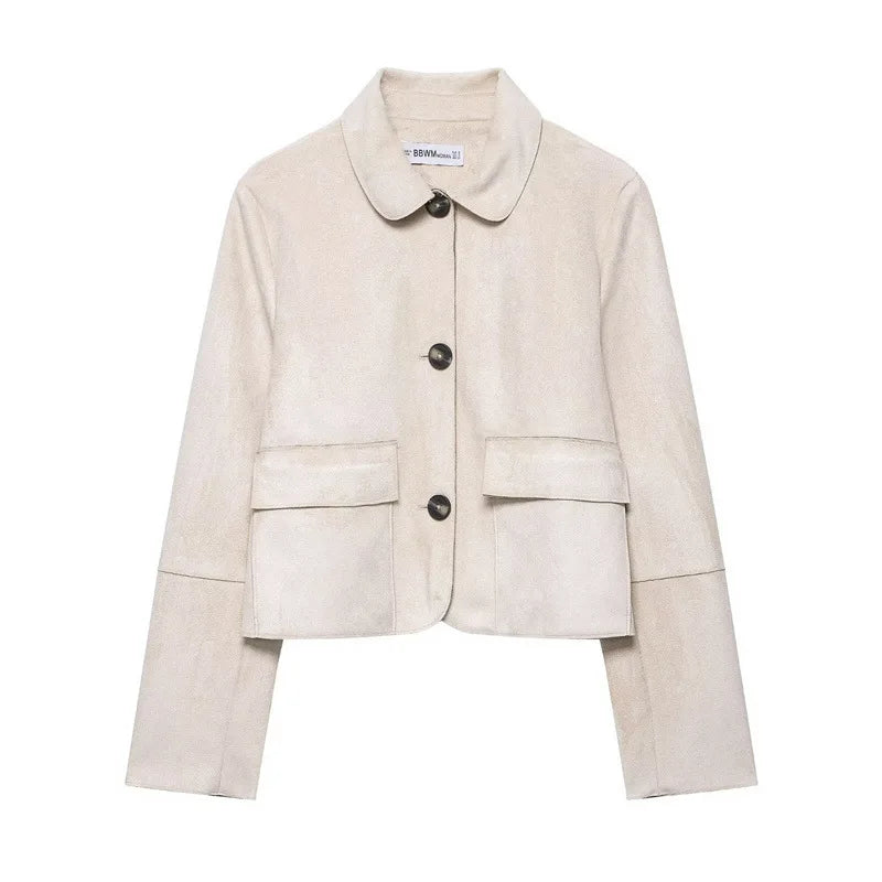 Avery Suede Cropped Jacket