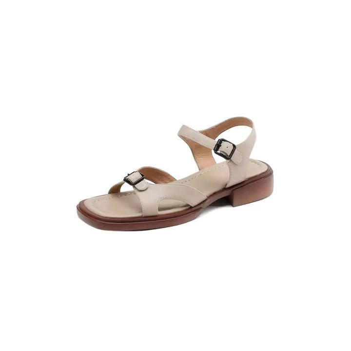 Lido Chunky Heel Leather Sandal