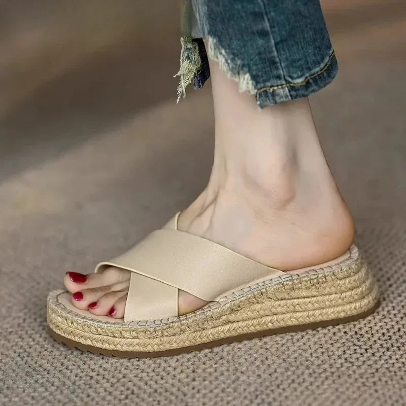 Sorella Woven Leather Platform Sandals