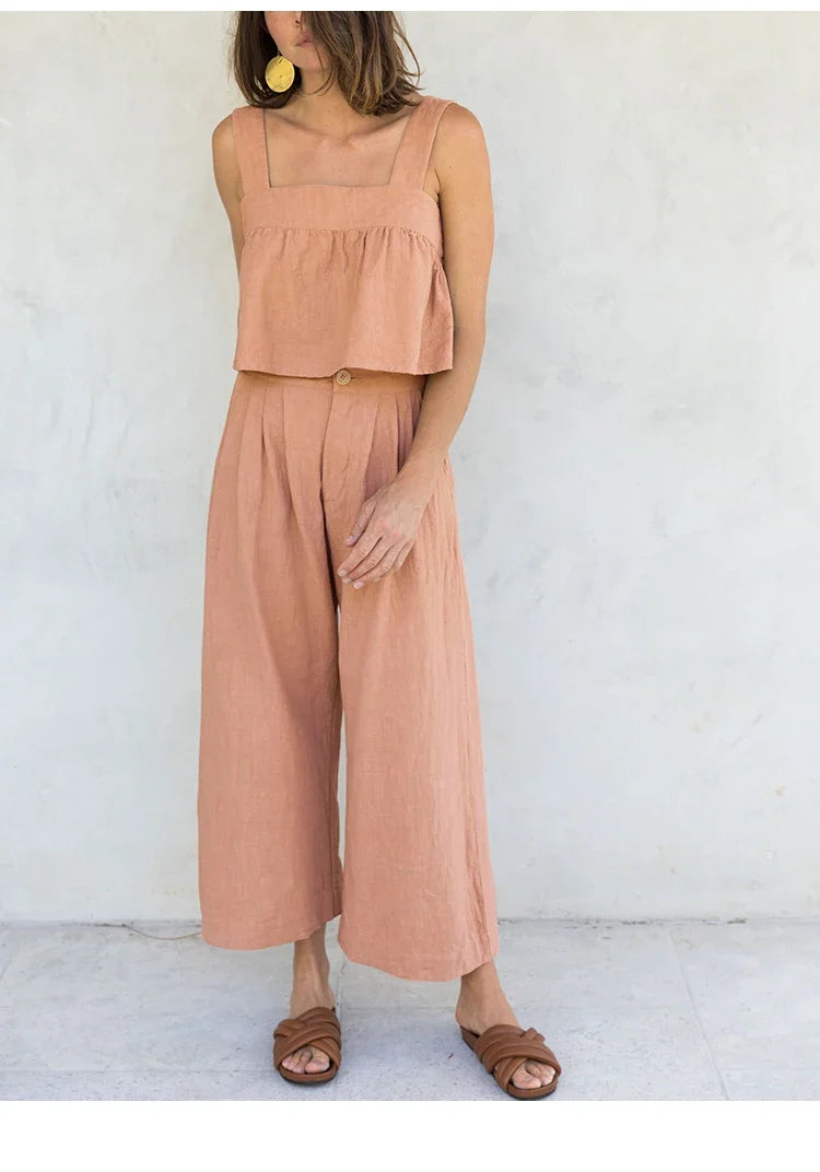 The Pleated Culotte Linen Pant