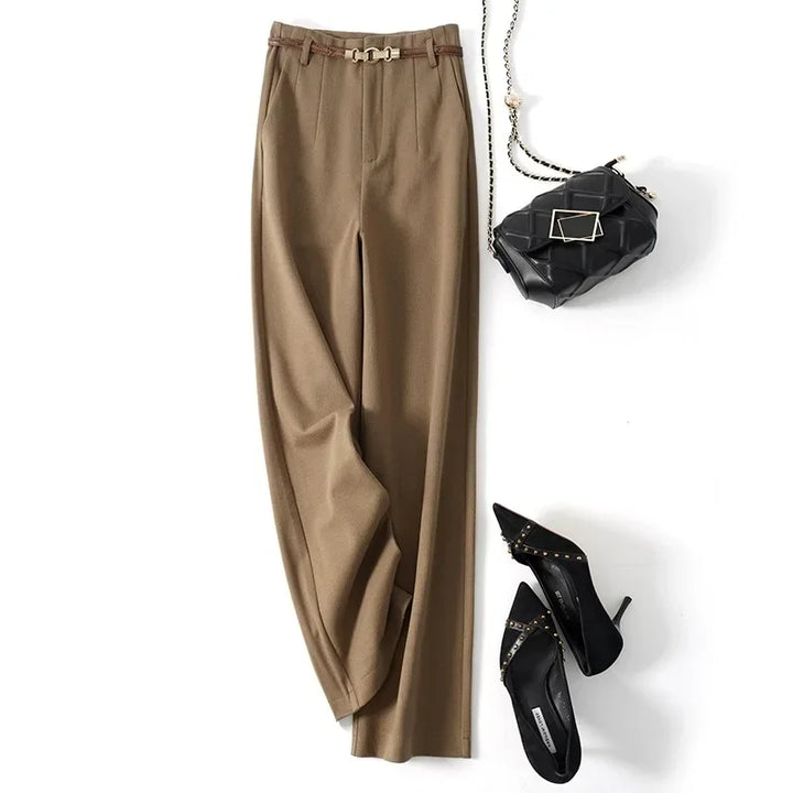 Milano Wide Leg Wool Trousers
