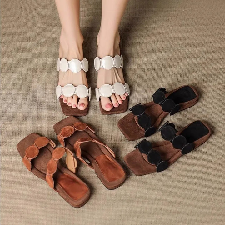 Aurelia Croc-Embossed Leather Mules