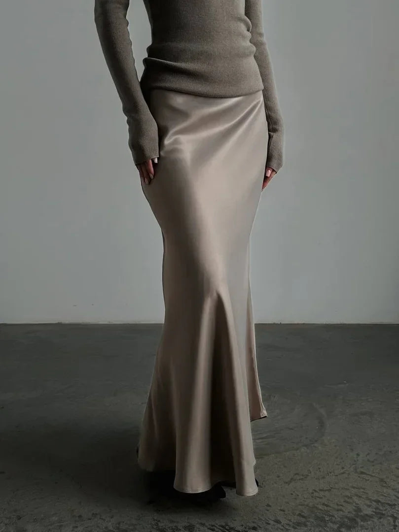 Seraphine Satin Fishtail Maxi Skirt