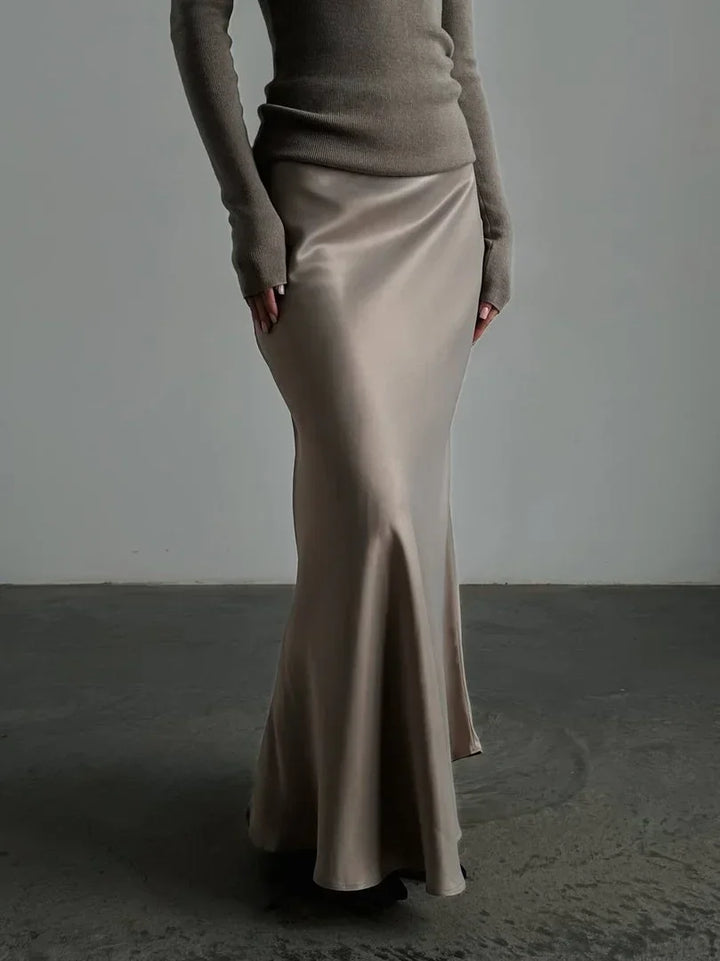 Seraphine Satin Fishtail Maxi Skirt