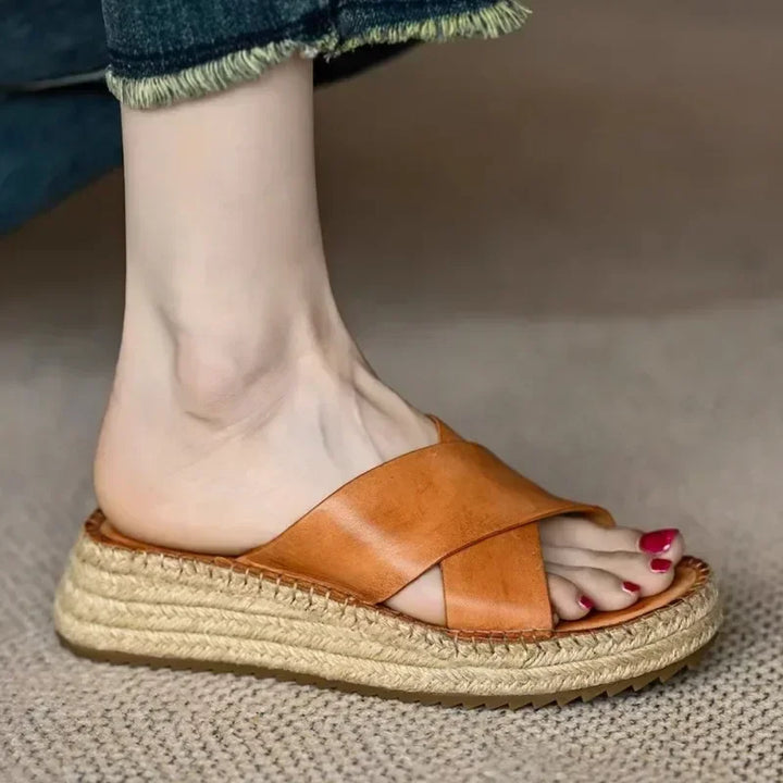 Sorella Woven Leather Platform Sandals