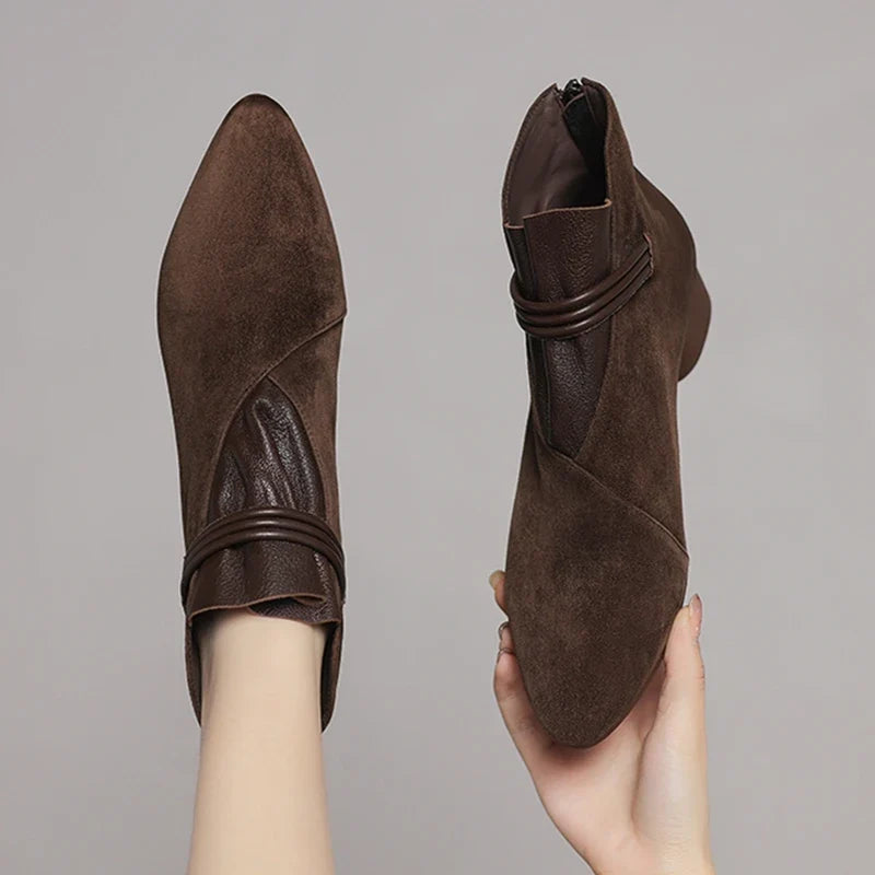 Vivienne Italian Crest Suede Boots