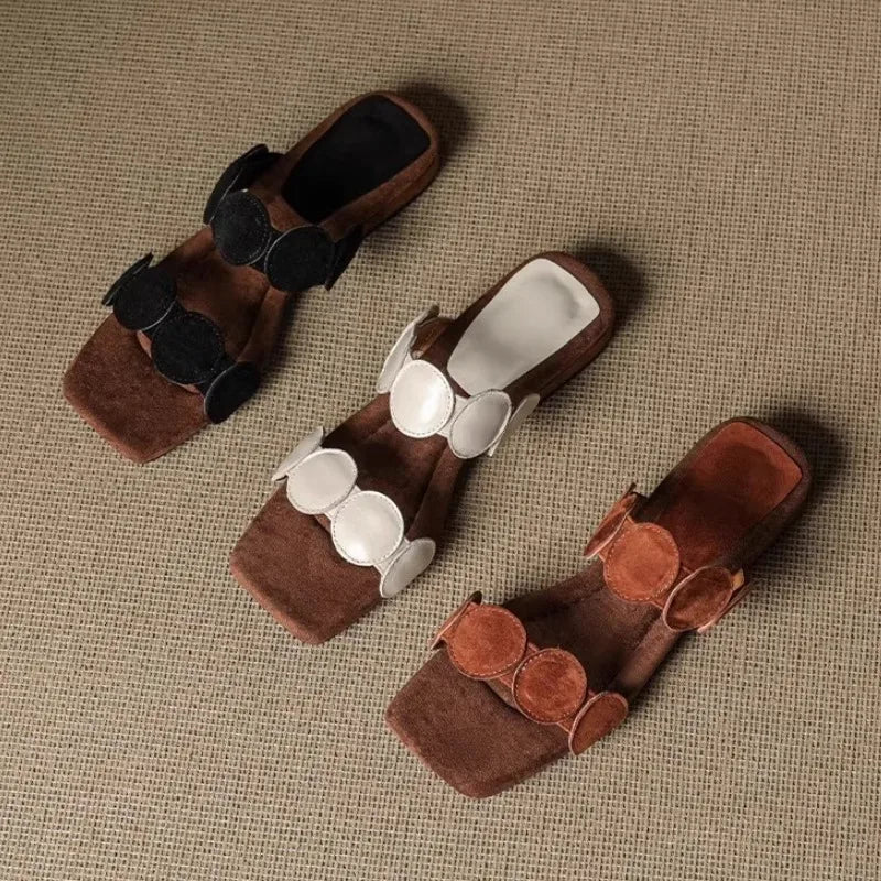 Aurelia Croc-Embossed Leather Mules