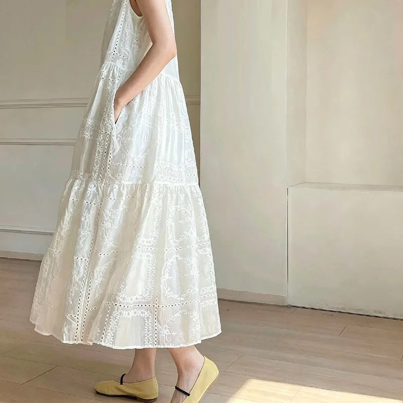 Roslyn | Hollow Knit Sleeveless Dress