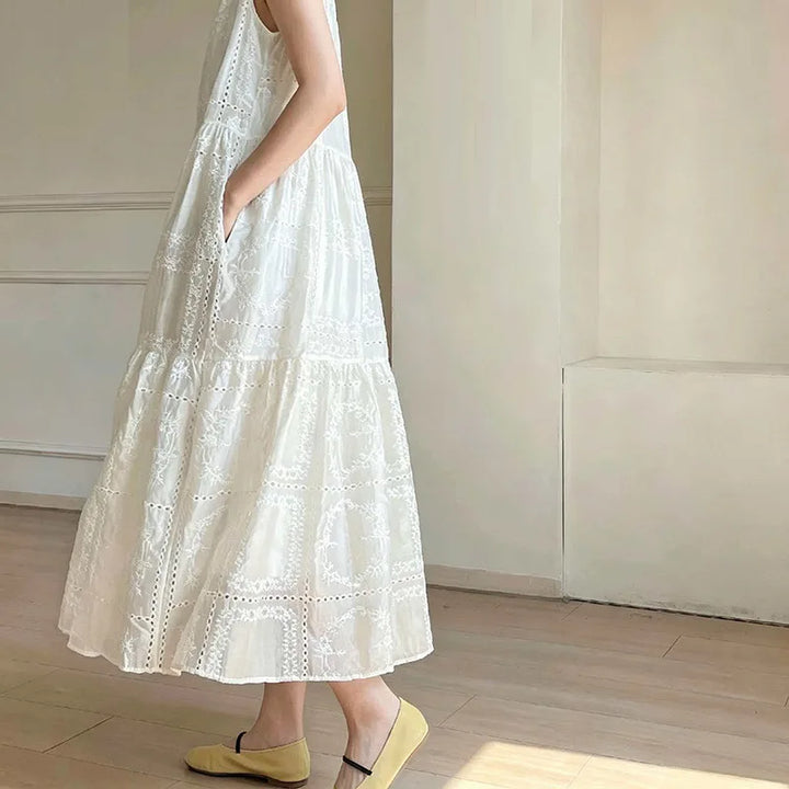 Roslyn | Hollow Knit Sleeveless Dress