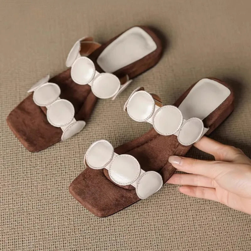 Aurelia Croc-Embossed Leather Mules