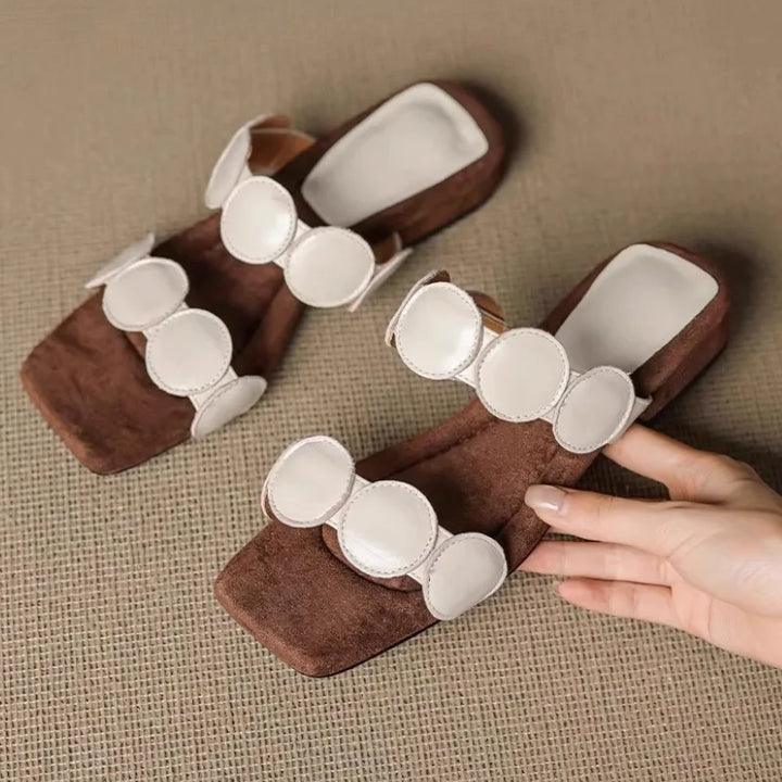 Aurelia Croc-Embossed Leather Mules