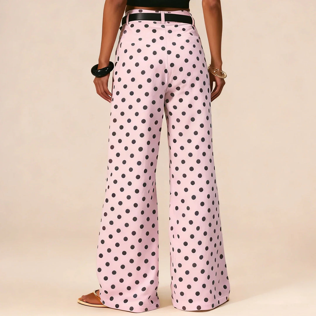 Polka Dot Wide-Leg Trouser