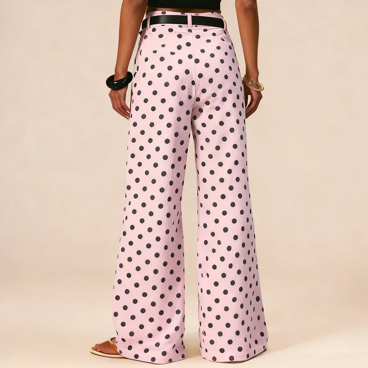 Polka Dot Wide-Leg Trouser