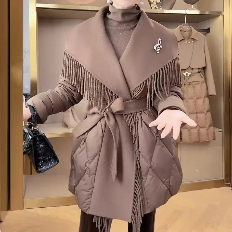 Juliette Fringe Down Coat