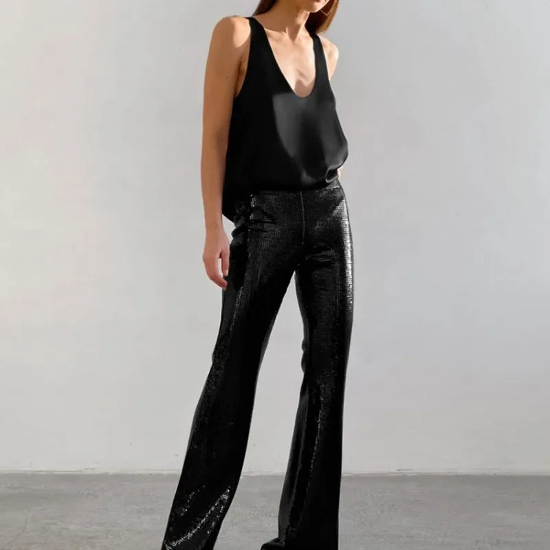 Lissia Deep Drape Satin Tank