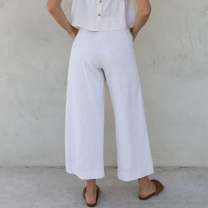 The Pleated Culotte Linen Pant
