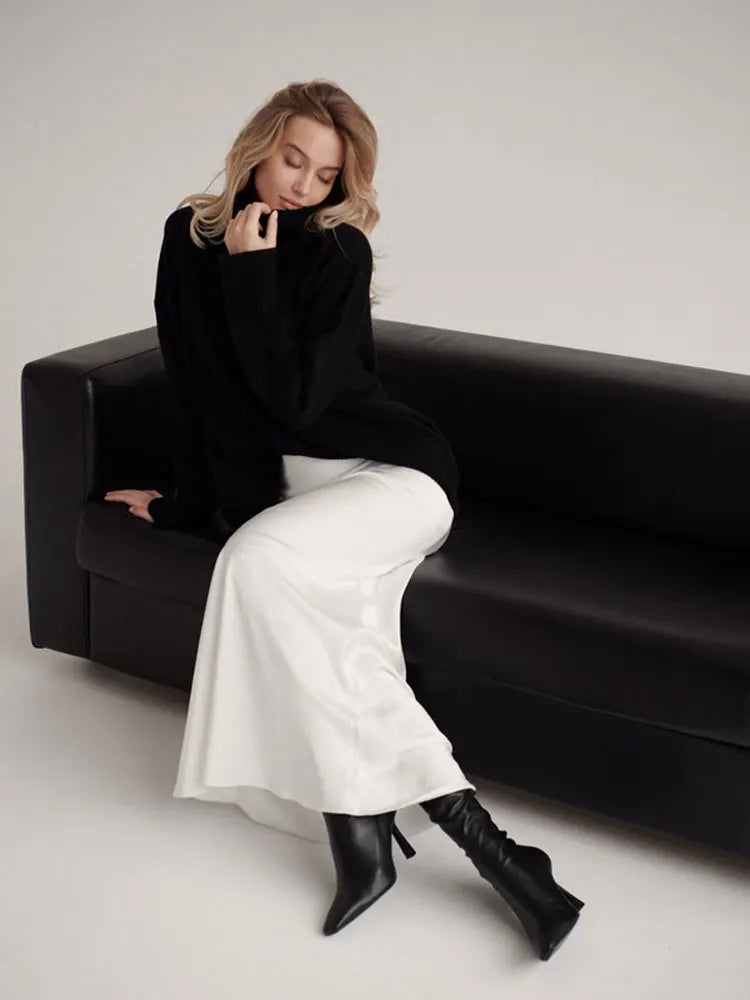 Seraphine Satin Fishtail Maxi Skirt