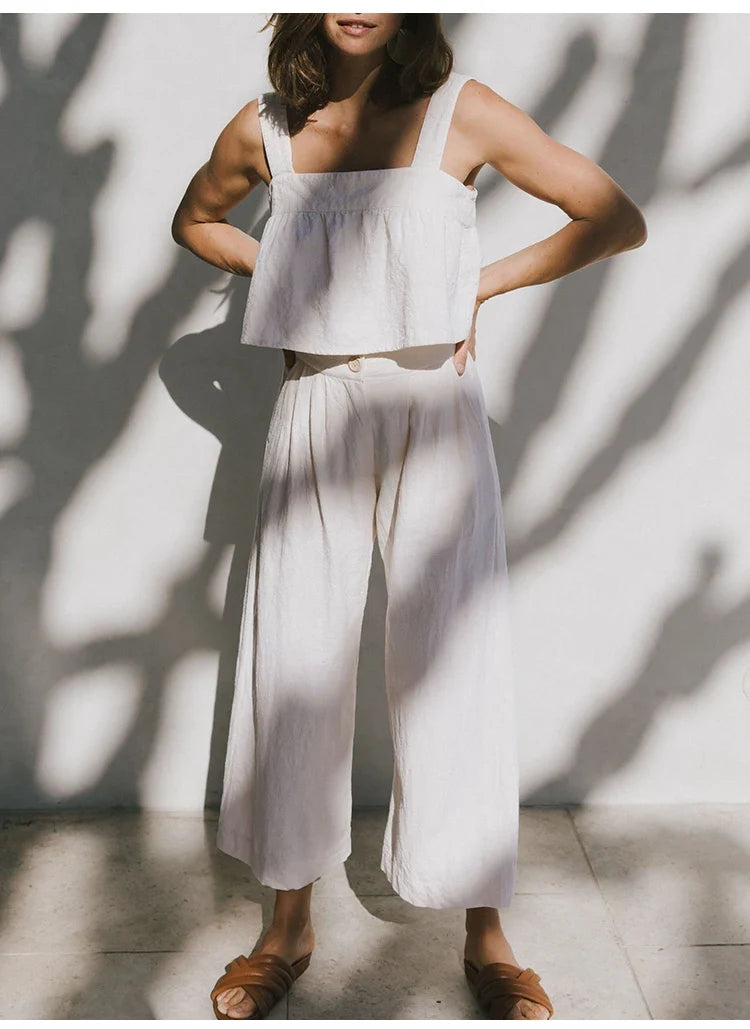 The Pleated Culotte Linen Pant