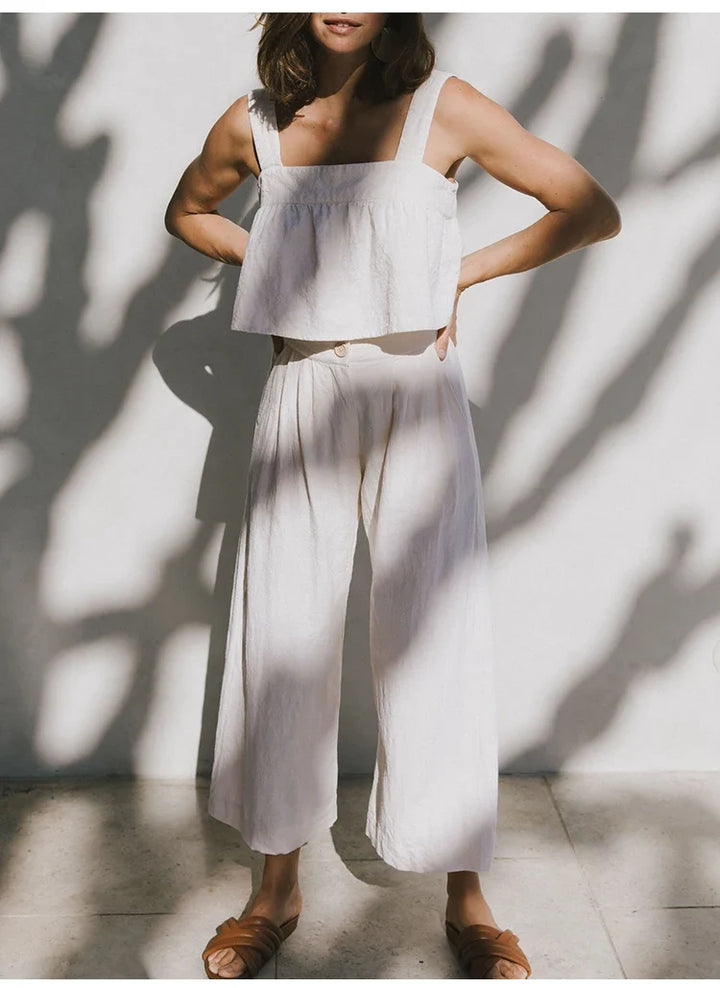 The Pleated Culotte Linen Pant
