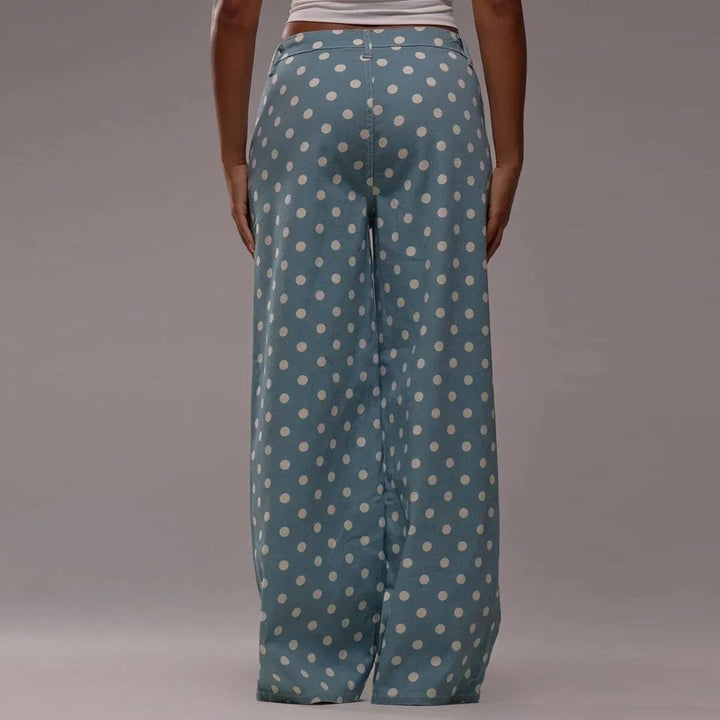 Polka Dot Wide-Leg Trouser