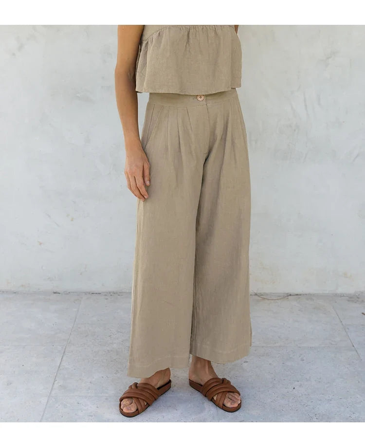 The Pleated Culotte Linen Pant