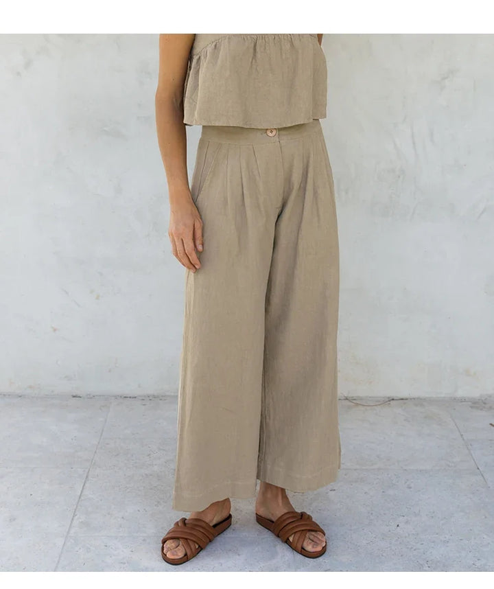 The Pleated Culotte Linen Pant