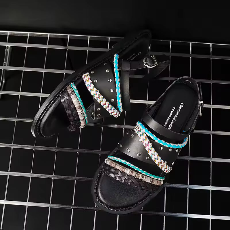 Mykonos Braided Leather Gladiator Sandal