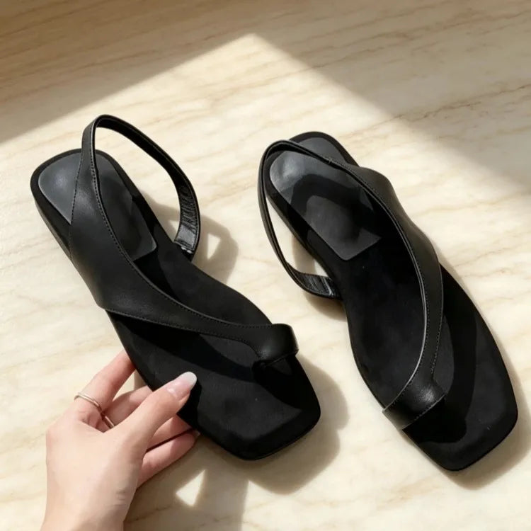 Comporta Genuine Leather Flat Sandal