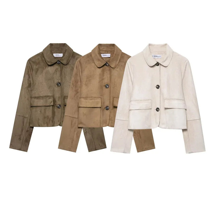 Avery Suede Cropped Jacket