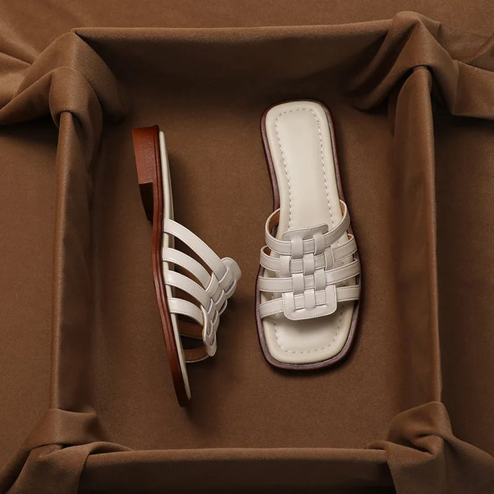 Naples Italian Leather Slides