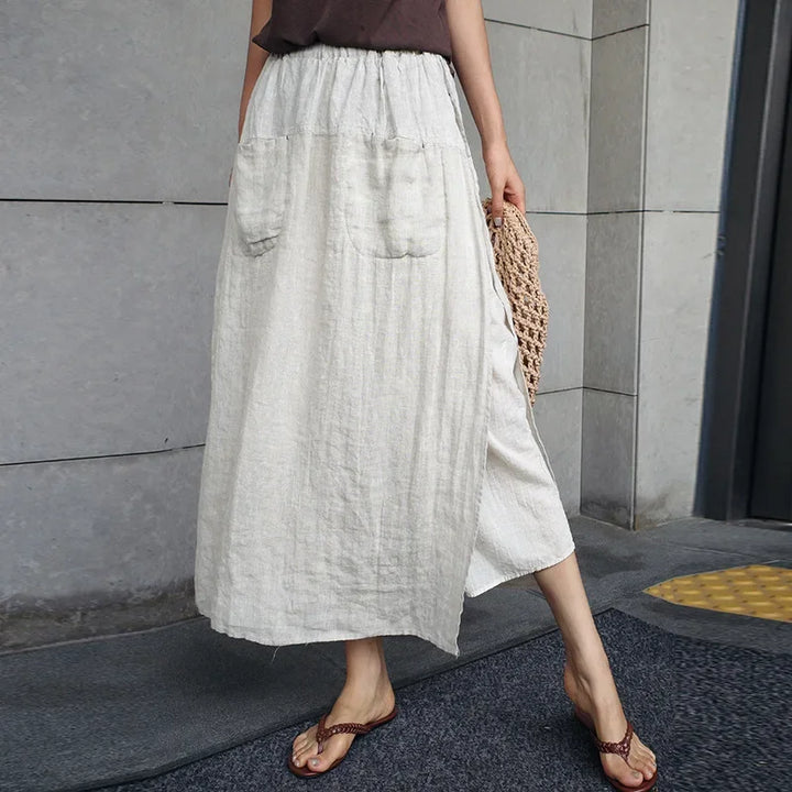 Hollis Wide Leg Linen Trouser Skirt