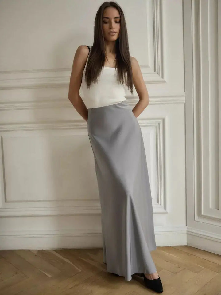 Seraphine Satin Fishtail Maxi Skirt