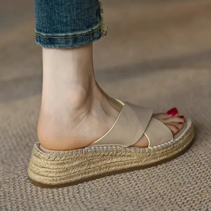 Sorella Woven Leather Platform Sandals
