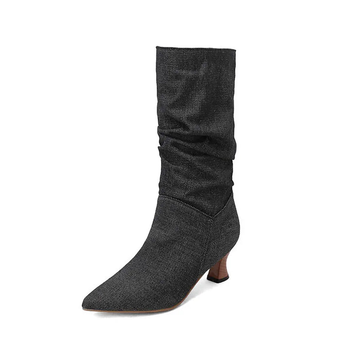Serene Chic Mid-Calf Heel Boots